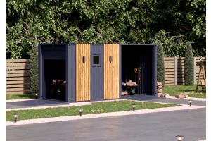 Морской жилой контейнер КРУС 20 футов с роллетой и планкеном и 2 открытыми секциями